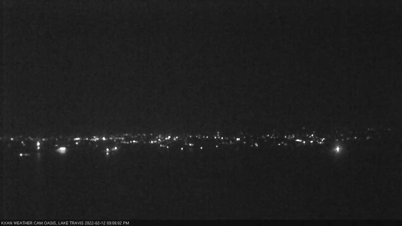 Lake Travis webcam, February 12, 2022 9:00 PM CT