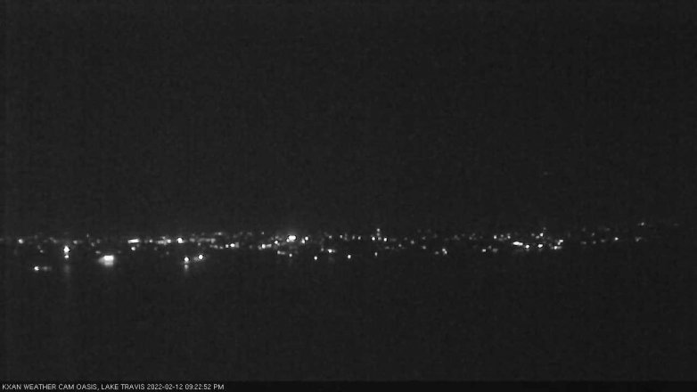 Lake Travis webcam, February 12, 2022 9:25 PM CT