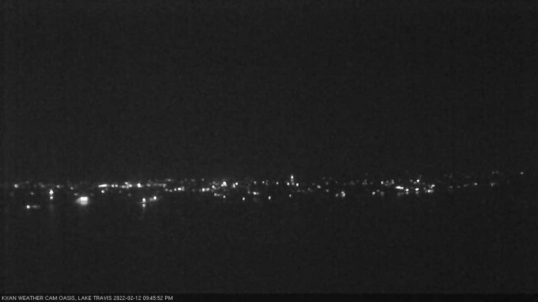 Lake Travis webcam, February 12, 2022 9:45 PM CT