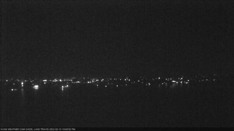 Lake Travis webcam, February 12, 2022 10:45 PM CT