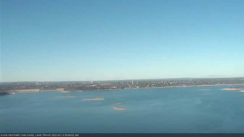 Lake Travis webcam, February 13, 2022 9:00 AM CT