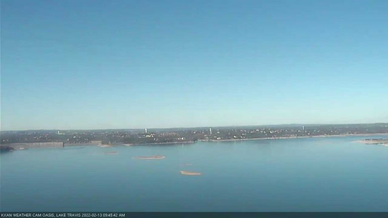 Lake Travis webcam, February 13, 2022 9:45 AM CT