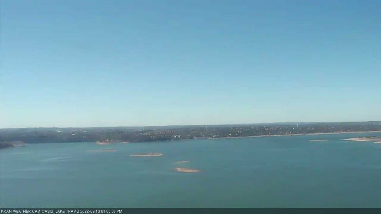 Lake Travis webcam, February 13, 2022 1:00 PM CT