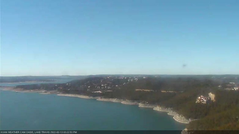 Lake Travis webcam, February 13, 2022 3:25 PM CT