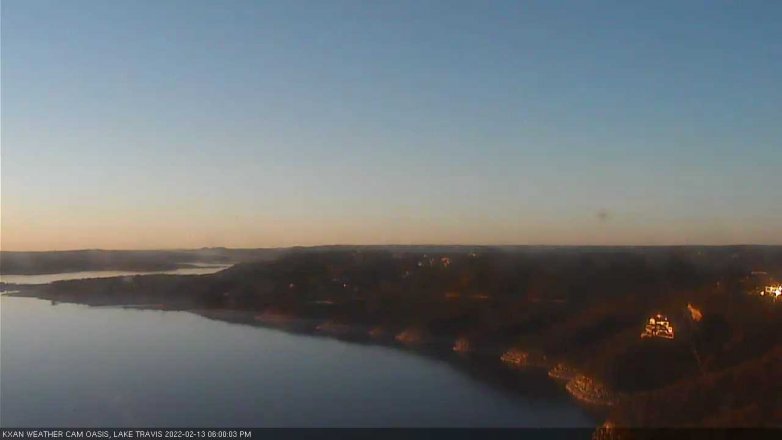 Lake Travis webcam, February 13, 2022 6:00 PM CT