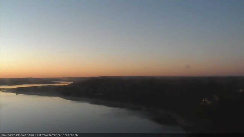 Lake Travis webcam, February 13, 2022 6:25 PM CT