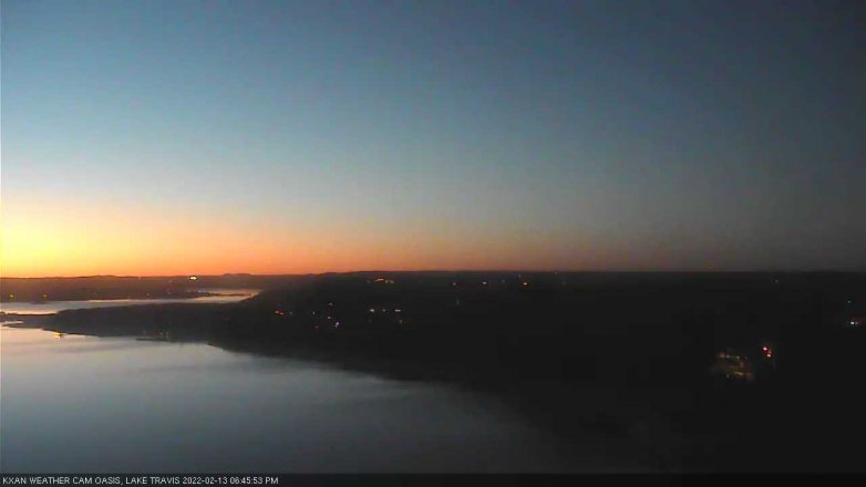 Lake Travis webcam, February 13, 2022 6:45 PM CT