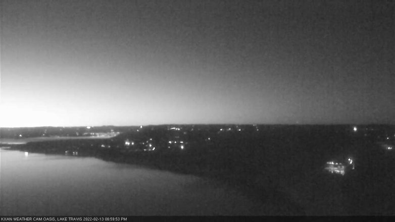 Lake Travis webcam, February 13, 2022 7:00 PM CT