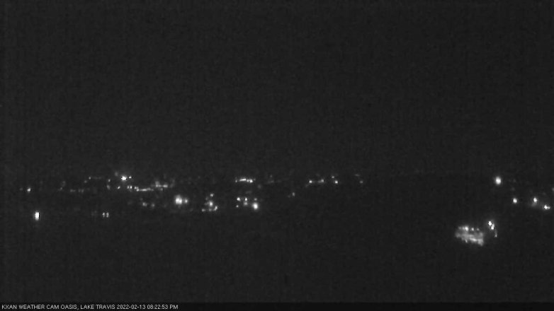 Lake Travis webcam, February 13, 2022 8:25 PM CT