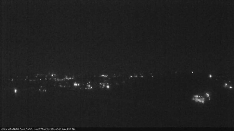 Lake Travis webcam, February 13, 2022 8:45 PM CT