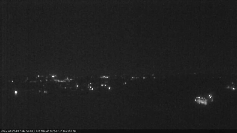 Lake Travis webcam, February 13, 2022 10:45 PM CT