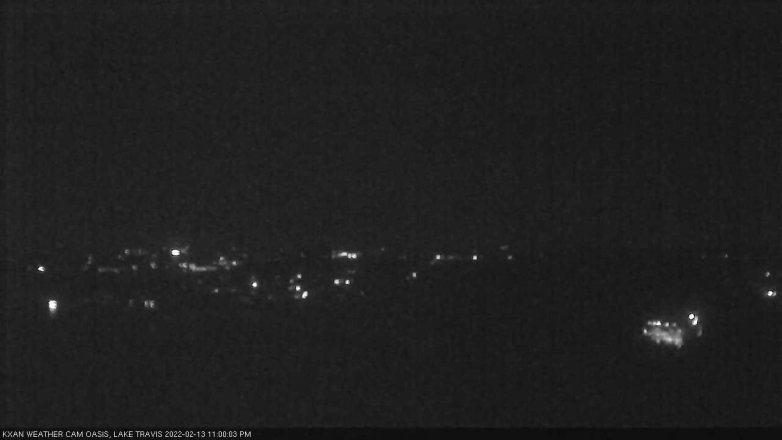 Lake Travis webcam, February 13, 2022 11:00 PM CT
