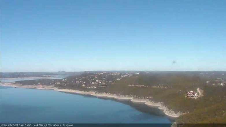 Lake Travis webcam, February 14, 2022 11:25 AM CT