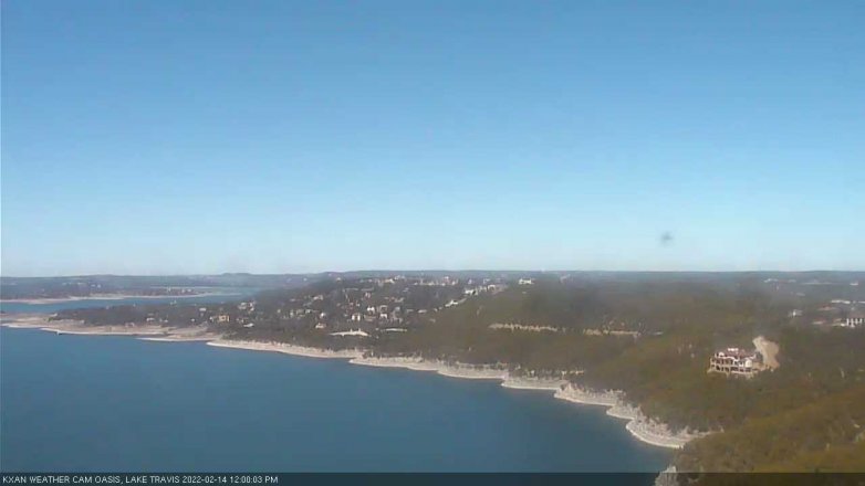 Lake Travis webcam, February 14, 2022 12:00 PM CT
