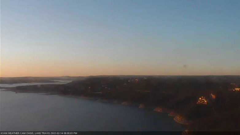 Lake Travis webcam, February 14, 2022 6:00 PM CT