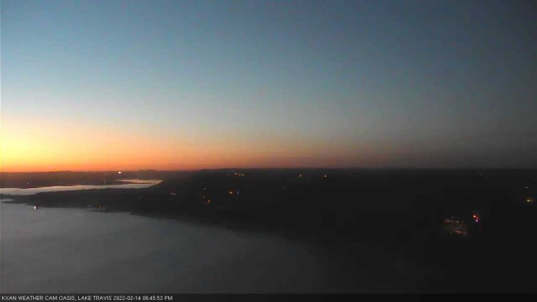 Lake Travis webcam, February 14, 2022 6:45 PM CT