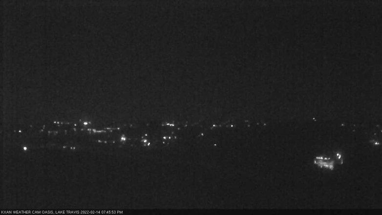 Lake Travis webcam, February 14, 2022 7:45 PM CT