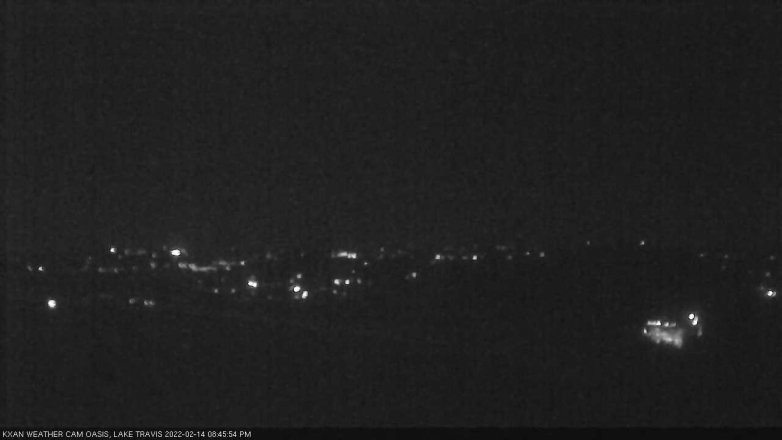 Lake Travis webcam, February 14, 2022 8:45 PM CT