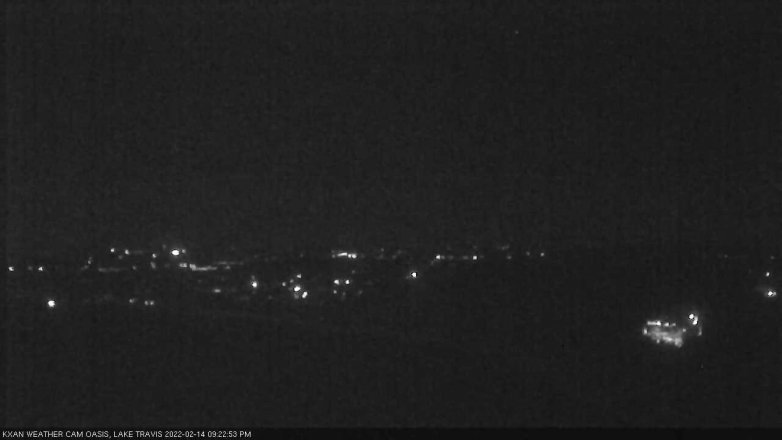 Lake Travis webcam, February 14, 2022 9:25 PM CT