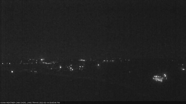 Lake Travis webcam, February 14, 2022 9:45 PM CT