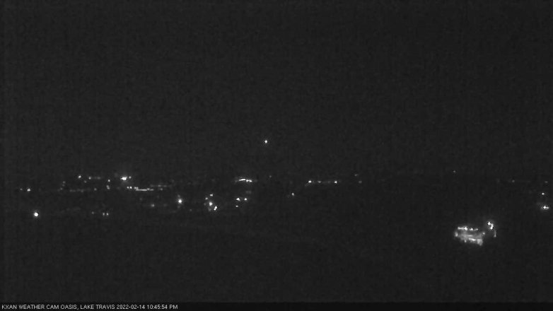 Lake Travis webcam, February 14, 2022 10:45 PM CT