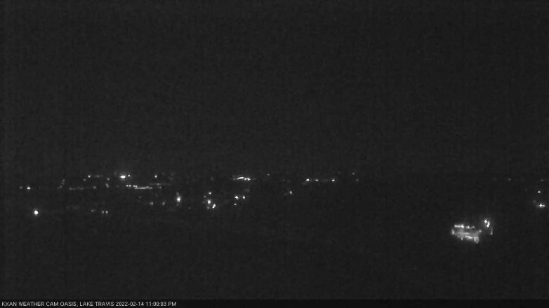 Lake Travis webcam, February 14, 2022 11:00 PM CT