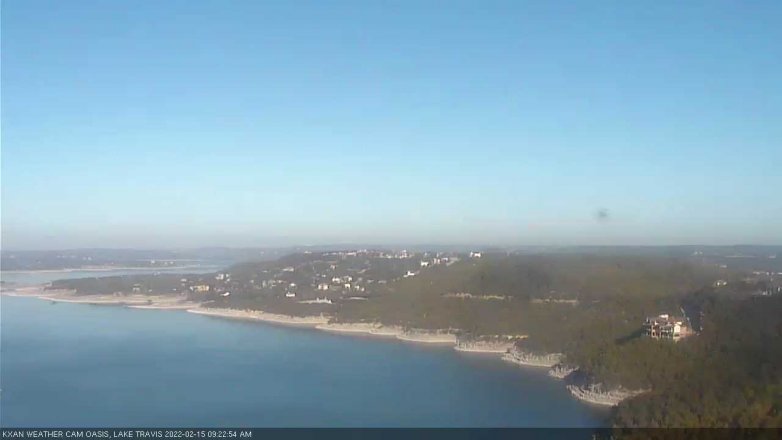 Lake Travis webcam, February 15, 2022 9:25 AM CT