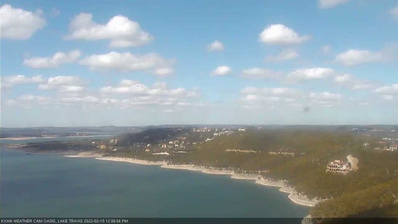 Lake Travis webcam, February 15, 2022 12:00 PM CT