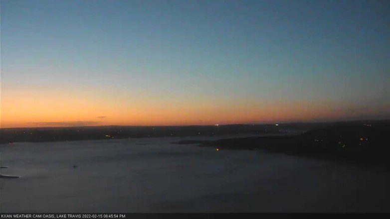 Lake Travis webcam, February 15, 2022 6:45 PM CT