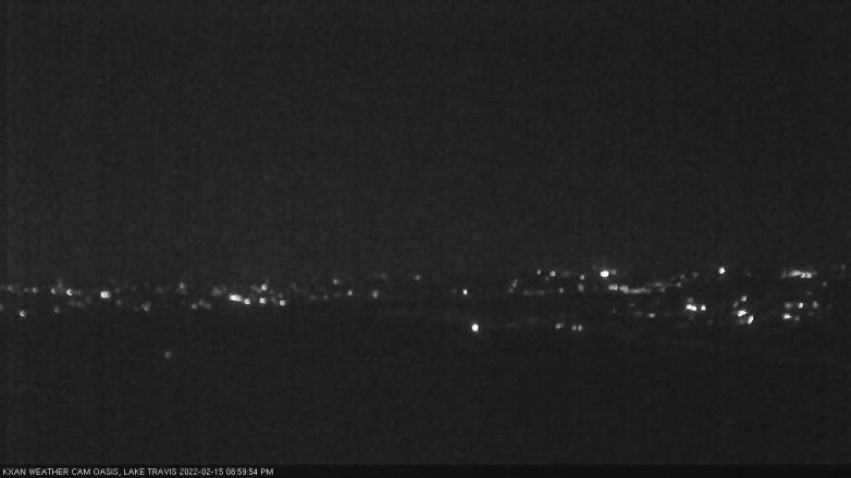 Lake Travis webcam, February 15, 2022 9:00 PM CT