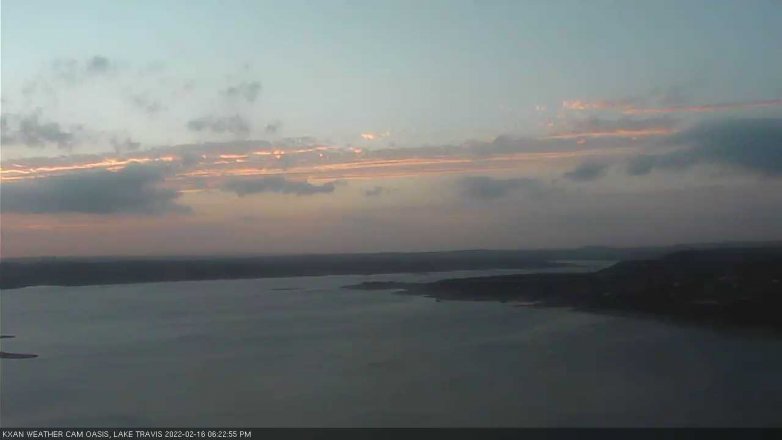 Lake Travis webcam, February 16, 2022 6:25 PM CT