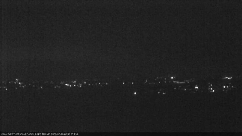 Lake Travis webcam, February 16, 2022 9:00 PM CT