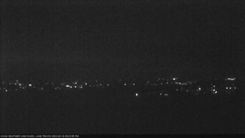 Lake Travis webcam, February 16, 2022 9:25 PM CT