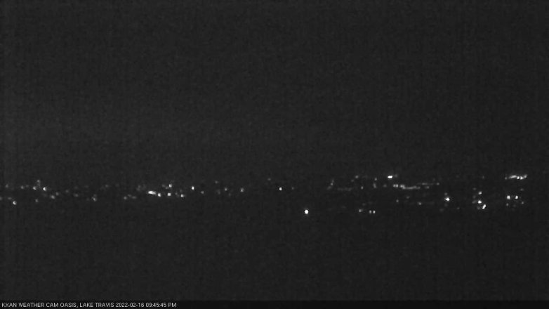Lake Travis webcam, February 16, 2022 9:45 PM CT