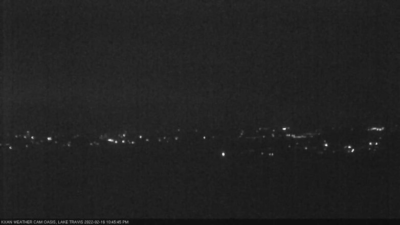 Lake Travis webcam, February 16, 2022 10:45 PM CT