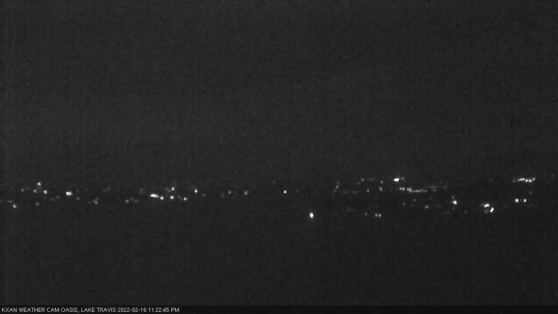 Lake Travis webcam, February 16, 2022 11:25 PM CT