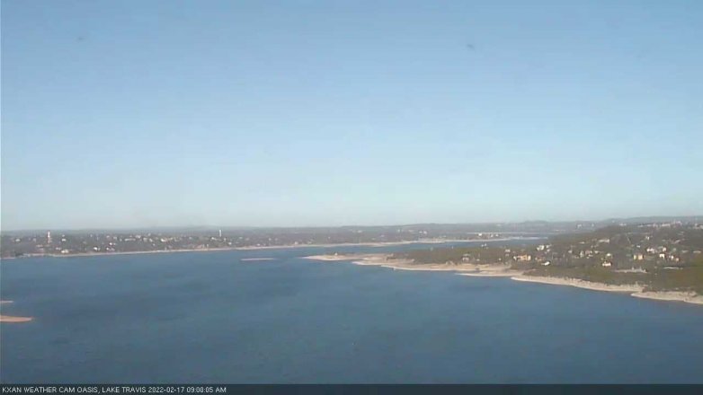 Lake Travis webcam, February 17, 2022 9:00 AM CT