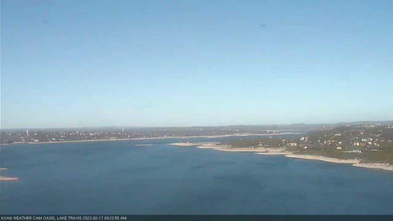 Lake Travis webcam, February 17, 2022 9:25 AM CT
