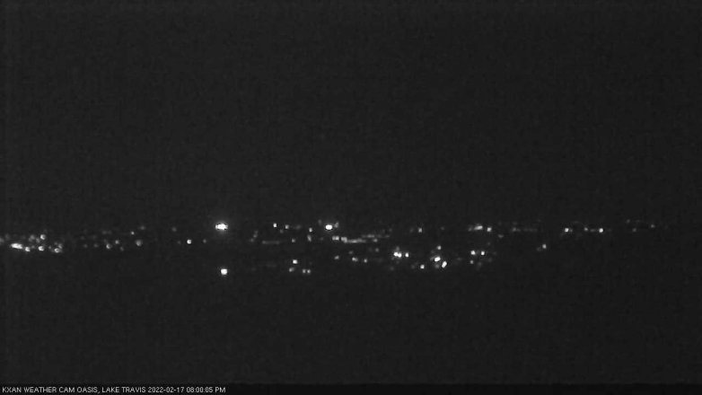 Lake Travis webcam, February 17, 2022 8:00 PM CT