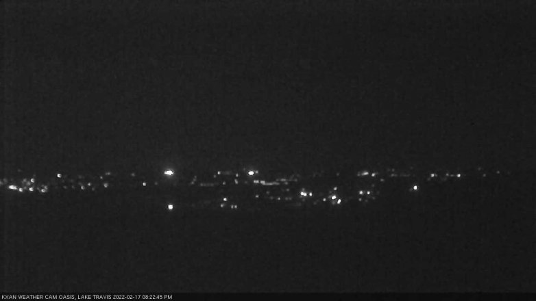 Lake Travis webcam, February 17, 2022 8:25 PM CT