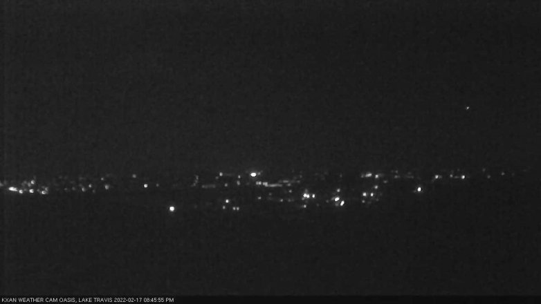 Lake Travis webcam, February 17, 2022 8:45 PM CT