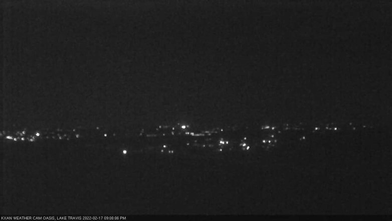 Lake Travis webcam, February 17, 2022 9:00 PM CT