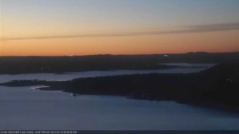 Lake Travis webcam, February 18, 2022 6:45 PM CT