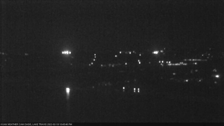 Lake Travis webcam, February 18, 2022 10:45 PM CT