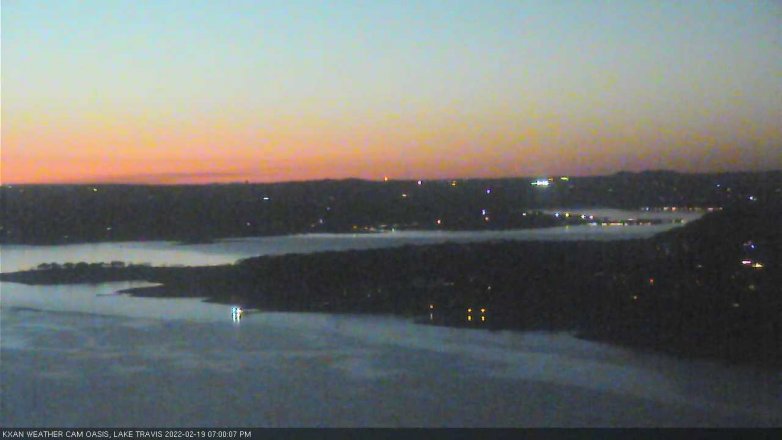 Lake Travis webcam, February 19, 2022 7:00 PM CT