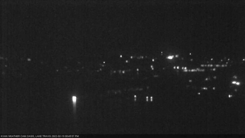 Lake Travis webcam, February 19, 2022 8:45 PM CT