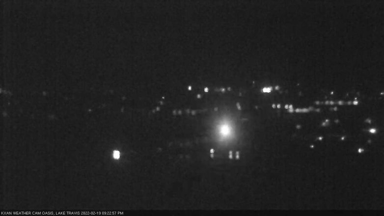 Lake Travis webcam, February 19, 2022 9:25 PM CT