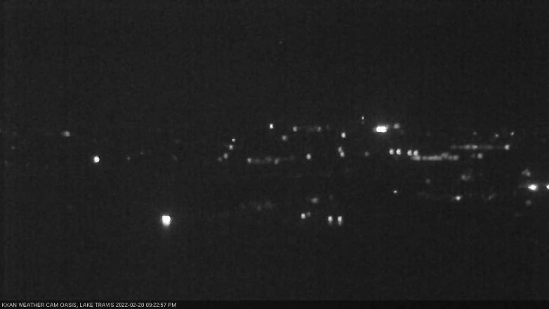 Lake Travis webcam, February 20, 2022 9:25 PM CT