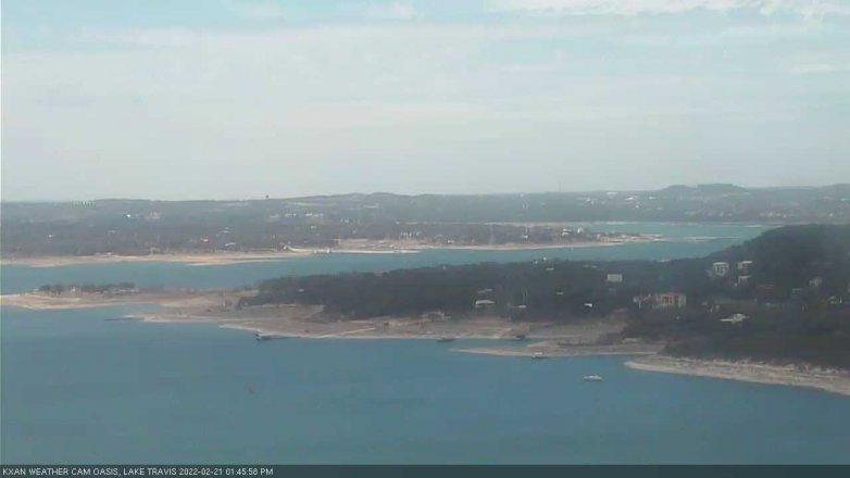 Lake Travis webcam, February 21, 2022 1:45 PM CT