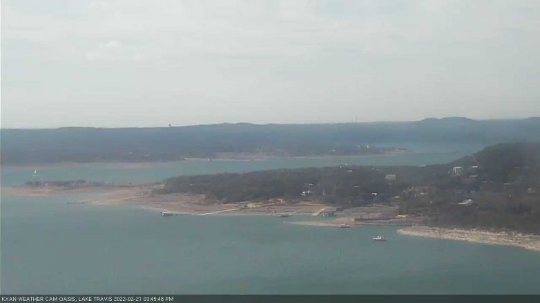 Lake Travis webcam, February 21, 2022 3:45 PM CT
